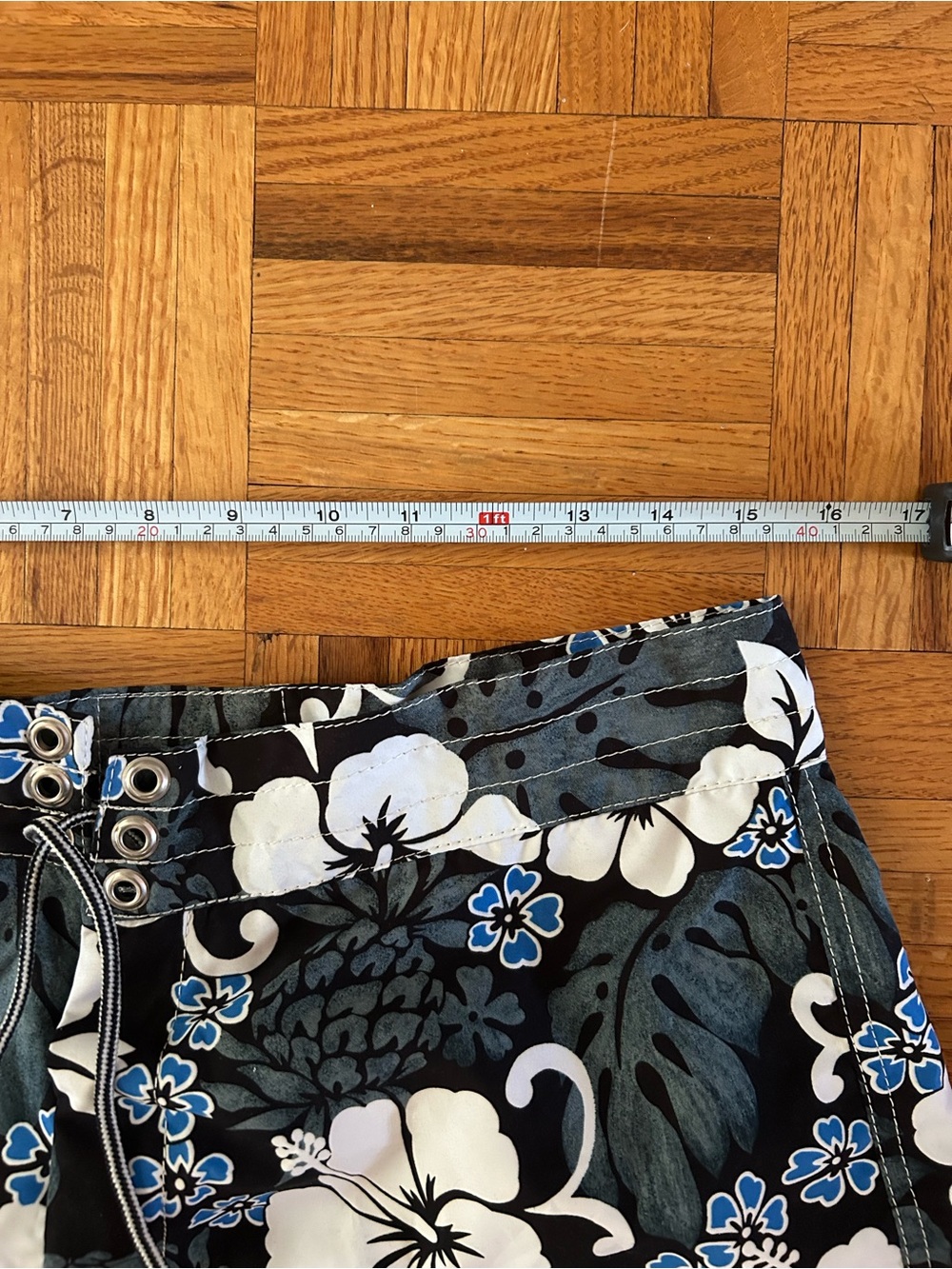 Birdwell Black/blue Floral Swim Trunks - Picture 3 of 4